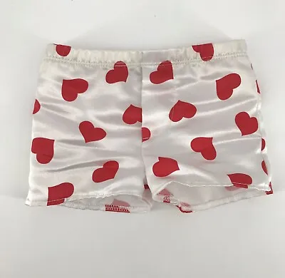 Vermont Teddy Bear Co Clothes For 15  Plush ~ White Satin Boxers Red Hearts EUC • $4.95