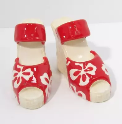 Grasslands Road Floral Wedge Sandals Novelty Salt & Pepper Shakers • £15.43