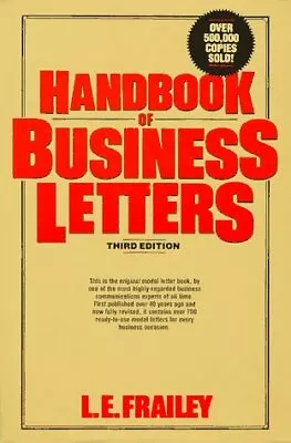 HANDBOOK OF BUSINESS LETTERS (BUSINESS CLASSICS (HARDCOVER By L. E. Frailey VG • $18.49