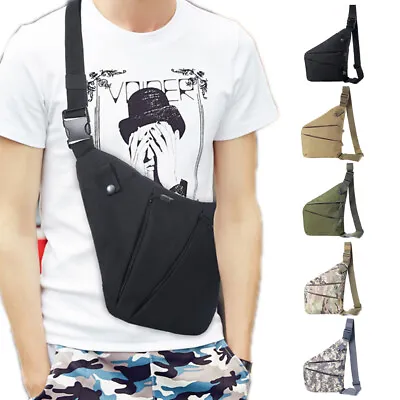 Mens Sling Bag Anti-theft Crossbody Shoulder Bag Personal Flex Bag Side Backpack • $12.98