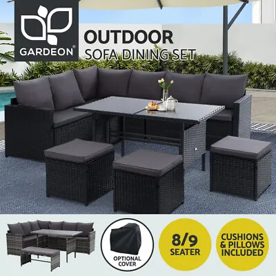 Gardeon Outdoor Furniture Lounge Setting Sofa Dining Set Patio Wicker Garden • $660.95