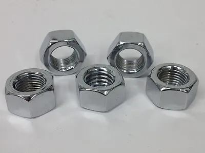 5 CHROME PLATED STEEL HEX NUTS 10mm-1.25 Chopper Bobber Cafe Xs650 Cb750 Yamaha • $6.59