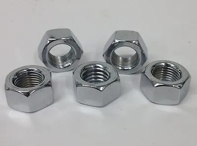 5 CHROME PLATED STEEL HEX NUTS 6mm-1.00 Chopper Bobber Cafe Xs650 Cb750 Yamaha  • $4.73