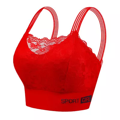 Women Lady Lace Padded Push Up Bra Seamless Pull On Comfort Bralette Wireless  • £7.07