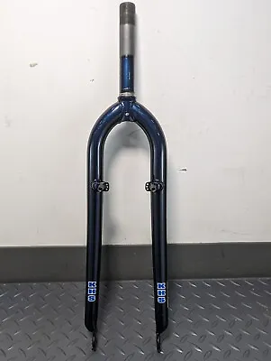 NOS VTG Steel Mountain Bike Fork 1  Threaded For 26  Dark Blue Rigid 5.35  Good  • $60