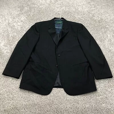 VTG Ralph Lauren Blazer Adult 42S Black Wool Sport Coat Suit Jacket Tuxedo 2000s • $27.90