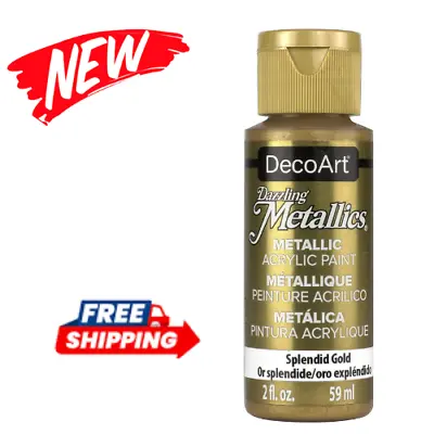 £3.89 • Buy DecoArt Americana Acrylic Metallic Paint Splendid Gold 59 Ml Pack Of 1