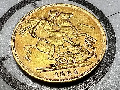 1884 Gold Full Sovereign Coin Queen Victoria 90% Fine Gold  8 Grams • $629