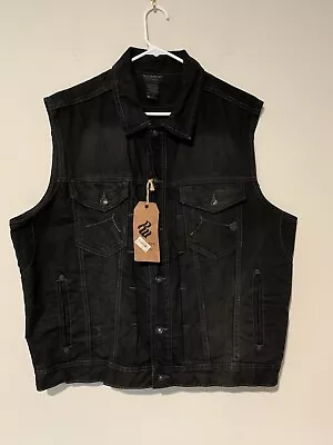 NWT Vtg Roca Wear Button Vest Faded Denim Men's 46 2XL • $30
