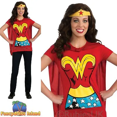 £25.39 • Buy Rubies Officially Licensed Wonder Woman T-Shirt Ladies Fancy Dress Costume New