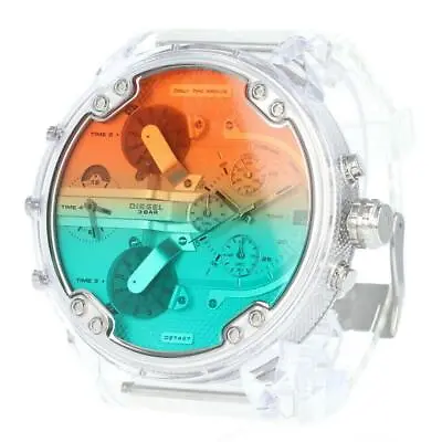 Diesel Mr.Daddy 2.0 Clear Polyurethane Strap Multi 4 Zone Mens Watch DZ7427 • $265