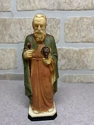 RARE Vintage St Jude Thaddeus Plastic Chalkware Figure Statue 6” Catholic Saint • $17.99