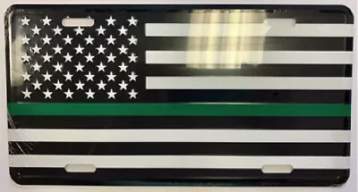 USA THIN GREEN LINE Embossed License Plate • $7.94