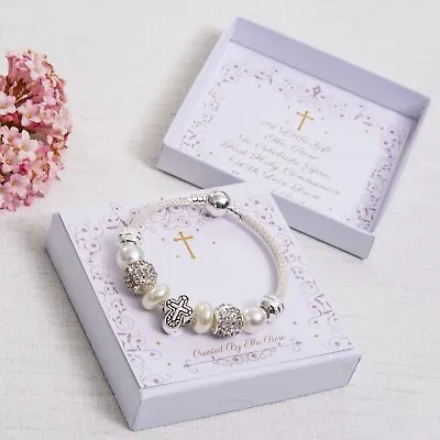 First Holy Communion Gift Girls Charm Bracelet Religious Childrens Jewellery • £14