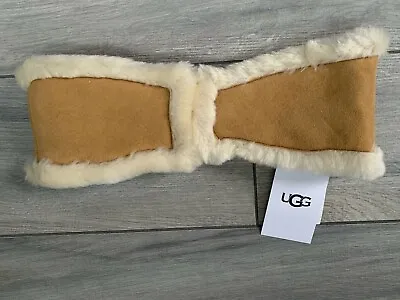 Ugg Womens Reversible Suede And Shearling Headband Chestnut Brown Nwt $105 • $55.99