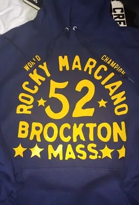 NEW  ROCKY BROCKTON MASS MARCIANO BOSTON BOXING Hoodie Hooded Sweatshirt GYM BAR • $30.99