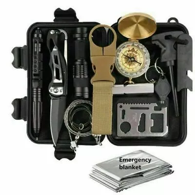 13 In 1 Outdoor Emergency Gear Survival Kit Camping Hiking Tactical Backpack US • $19.99