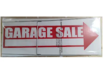 Garage Sale Yard Sign ~ 16  X 6  ~ With Metal Frame Stake Holder Front And Back • $9.48