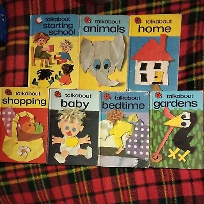 7x Vintage Ladybird 🐞 Talk About Series-Home/Gardens/Animals/Starting School • £24.85