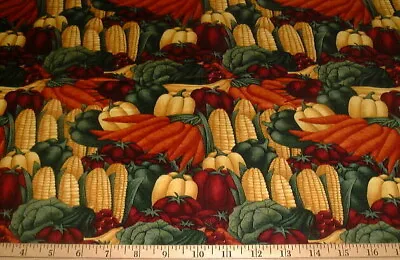 DEBBIE MUMM Fabric - COUNTY FAIR - Large Vegetables • $4.95