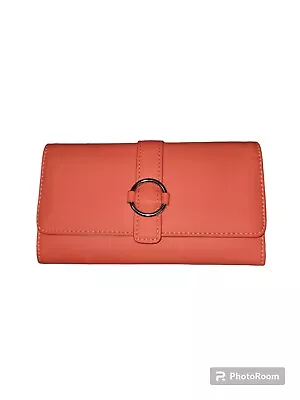 Womens Mundi Vegan Leather RFID Protected Orange Organizer Wallet NWT • $11.99