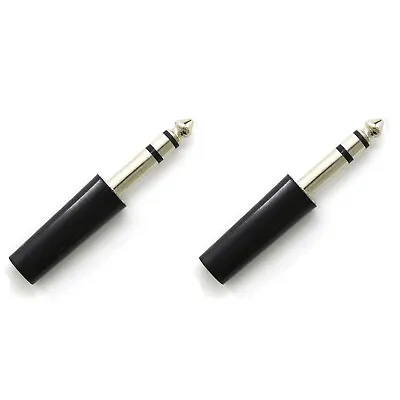 2 X 6.35mm 1/4  Male Stereo Jack Plug For Audio Connector With Solder Terminals • £2.10