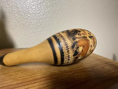 Vintage Hand Carved & Painted Maraca Hand Shaker Percussion • $15