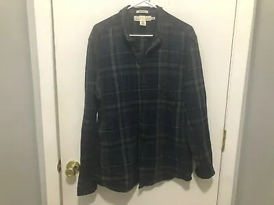 H&M Label Of Graded Goods Plaid Button Front Cotton Linen Shirt Men's SZ Large • $6.99