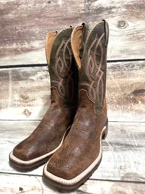 New Tony Lama Men's Landgrab 7882 Green/Brown Western Leather Boots 8 D • $149.99