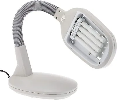 Desk Lamp Grey With 27W Bulb Economical Daylight Bulb High Vision Reading Lights • £29.99