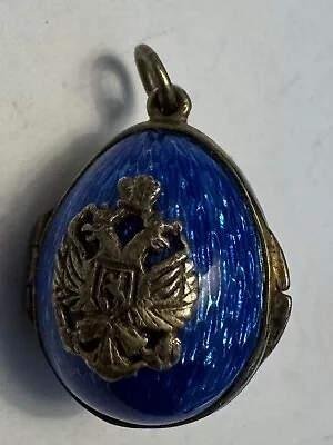 Vintage Russian Sterling Enamel Egg  Locket Pendant • $69.99