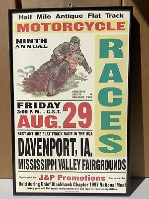 9th Annual Davenport IA Flat Track Race Poster #1038 • $5