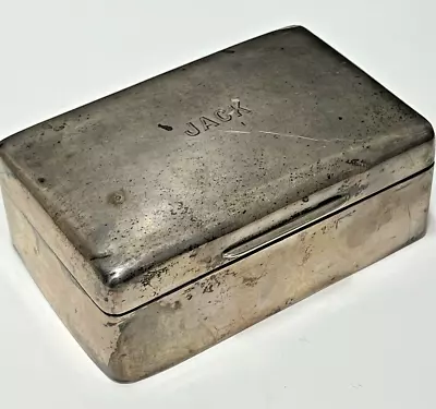 Georgian Silver Box 1911 William Comyns & Sons Cedar Lined Heavy JACK Monogram • $199