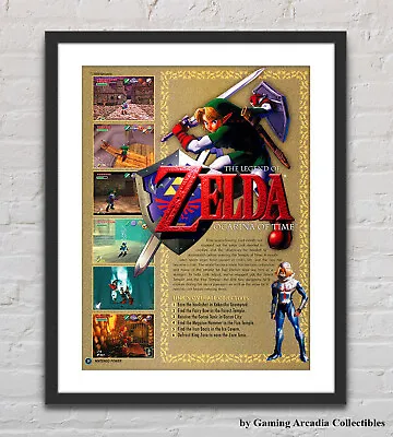 The Legend Of Zelda Ocarina Of Time N64 Glossy Promo Ad Poster Unframed G5933 • $14.98