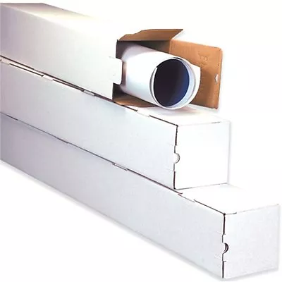 3x3x25 White Box Corrugated Square Mailing Tube Shipping Storage 25 Tubes • $55.95