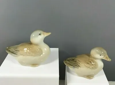 Pair Of Vintage Porcelain Glazed Ducks - Cute Set • $15.99