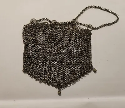 Antique Victorian Beggers Bag Chain Mail Mesh Flapper Purse 28cm Bracelet • £29.99