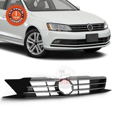$60.60 • Buy For 2015 2016 2017 2018 VW Volkswagen Jetta Front Bumper Grille Black W/ Chrome 