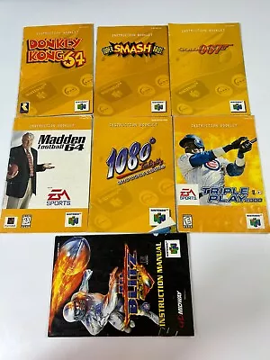 Lot Of 7 Nintendo 64 N64 Game Manuals Instructions Super Smash Bros Donkey Kong • $19.99