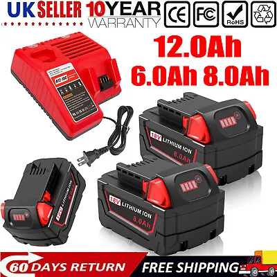 Battery For Milwaukee For M18 18V 12.0AH 6.0Ah 8.0Ah Extended Lithium Charger US • $94.99