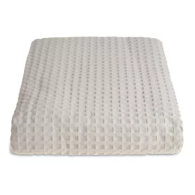 100% Cotton Hotel Quality Waffle Throw Blanket Double 175cm 225cm In Taupe • £29.99