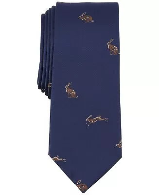 Bar III Men's Lunar Rabbit/Bunny Tie Skinny/Slim 2.5  Blade Navy Blue • $7.99