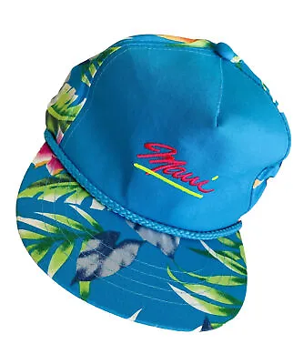Maui Vintage Snapback Hat Hawaii 90s Rope Hawaiian Headwear Neon NEW DEADSTOCK • $19.99