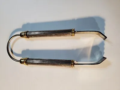 Ice Tongs Gold And Silver Plate Art Deco Vintage Ribbed Design  • $24.99