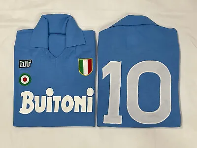 Shirt Maradona Naples Buitoni 10 1987/88 Fabric Acrylic Vintage Scudetto • £100.49