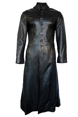 New Men's Matrix Reloaded Full Length Style Black Real Soft Napa Leather Coat • $311.13