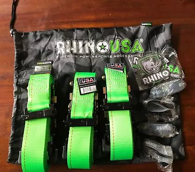 Rhino USA E Track Ratchet Tie Down Straps (4500lb Break Strength) Includes (3) • $40