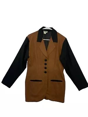 VTG Cotu'j Junior Women's Wool Blend Brown & Black Sports Coat/ Blazer Size 7/8 • $23.75