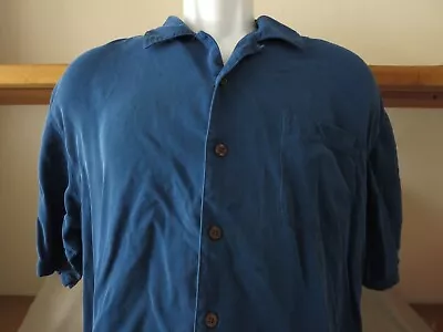 Tommy Bahama Blue Beach Men's Camp Shirt 100% Silk Button Up Size Large • $18.99