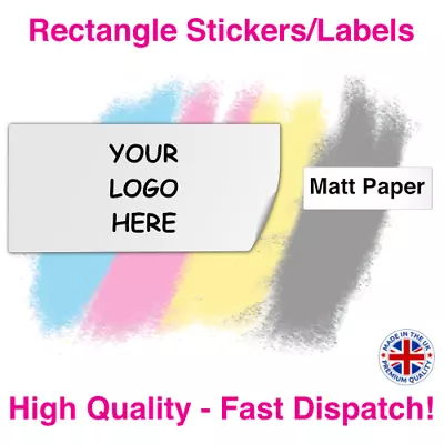 Custom Logo Printed Rectangle Stickers/Labels - MATT PAPER • £66.66